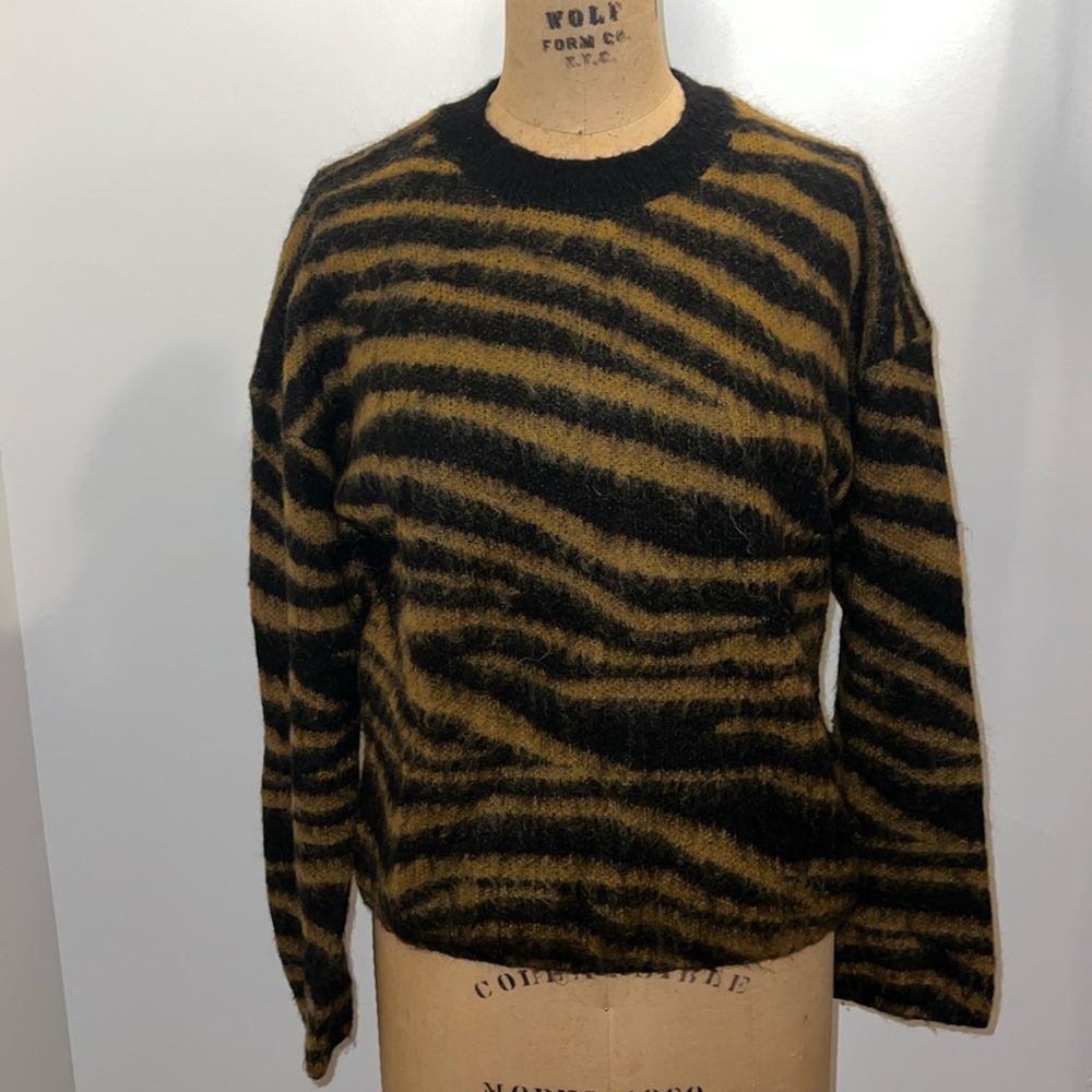 & Other Stories Brown/Black Animal Print Sweater S